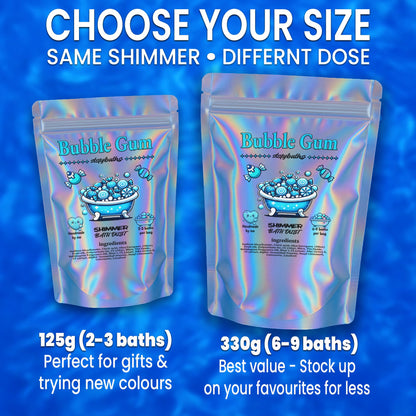 Stsfybaths Sky Blue Bubblegum Shimmer Bath Bomb in a Bag - Handmade Scented Bath Bombs for Women, Kids & Men (11.64 oz)