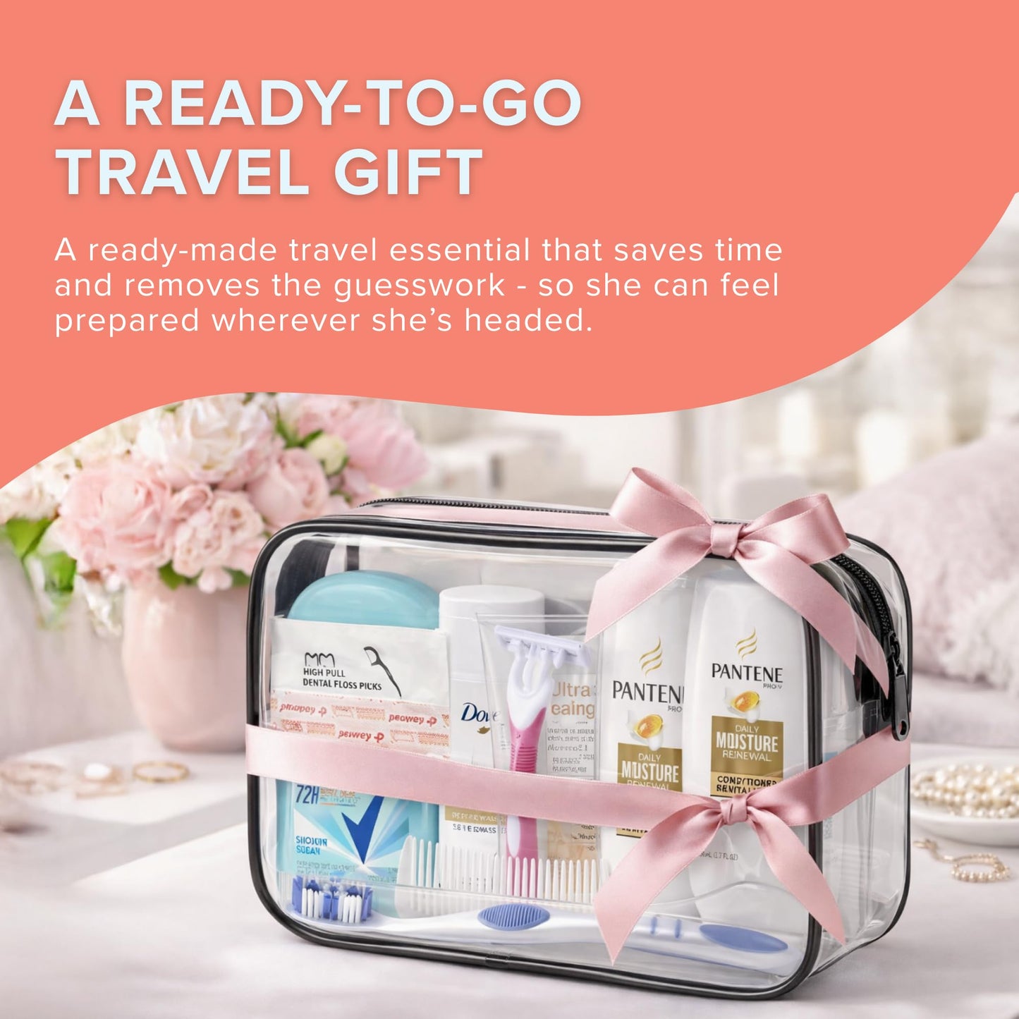 Stuhrling Bottle TrekTote 15-Piece Women’s Travel Toiletry Kit | TSA-Compliant Essentials