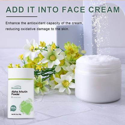 Sturelehub Alpha Arbutin Powder – 3OZ / 85g, 99.9% Purity, Cosmetic Grade for DIY Skincare
