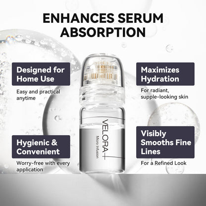 Styirl Micro Infusion System for Face – Hydrating Serum with Hyaluronic Acid & Peptides, 0.25mm Stamp (3-Month Supply)