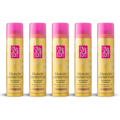 STYLE EDIT DARK BLONDE Root Concealer Spray – Instant Root Coverage (4 oz, Pack of 5)