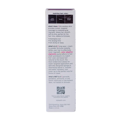STYLE EDIT Root Touch Up Stick | Temporary Gray Root Concealer for Thin Hair | Black, 0.11 oz