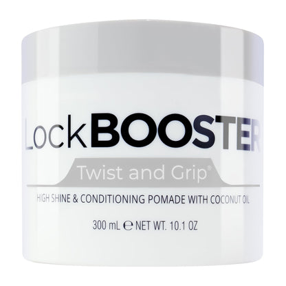 Style Factor Lock BOOSTER Twist & Grip Braid Gel (10.1 oz) with Coconut Oil – Strong Hold, Flake-Free, Frizz-Free for Twists, Locs & Braids