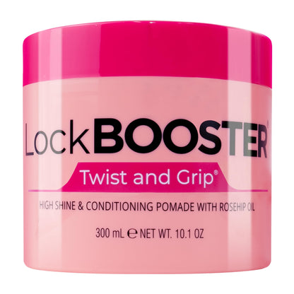 Style Factor Lock BOOSTER Twist & Grip Braid Gel – 10.1 oz with Rosehip Oil | Strong Hold, Flake-Free Shine