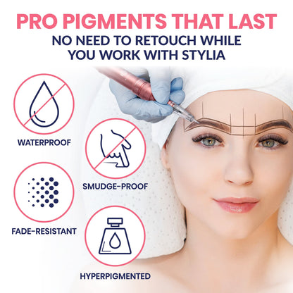 Stylia Waterproof Eyebrow Pencils for Women – Long-Lasting Microblading Brow Pencil Set (12PC Black)