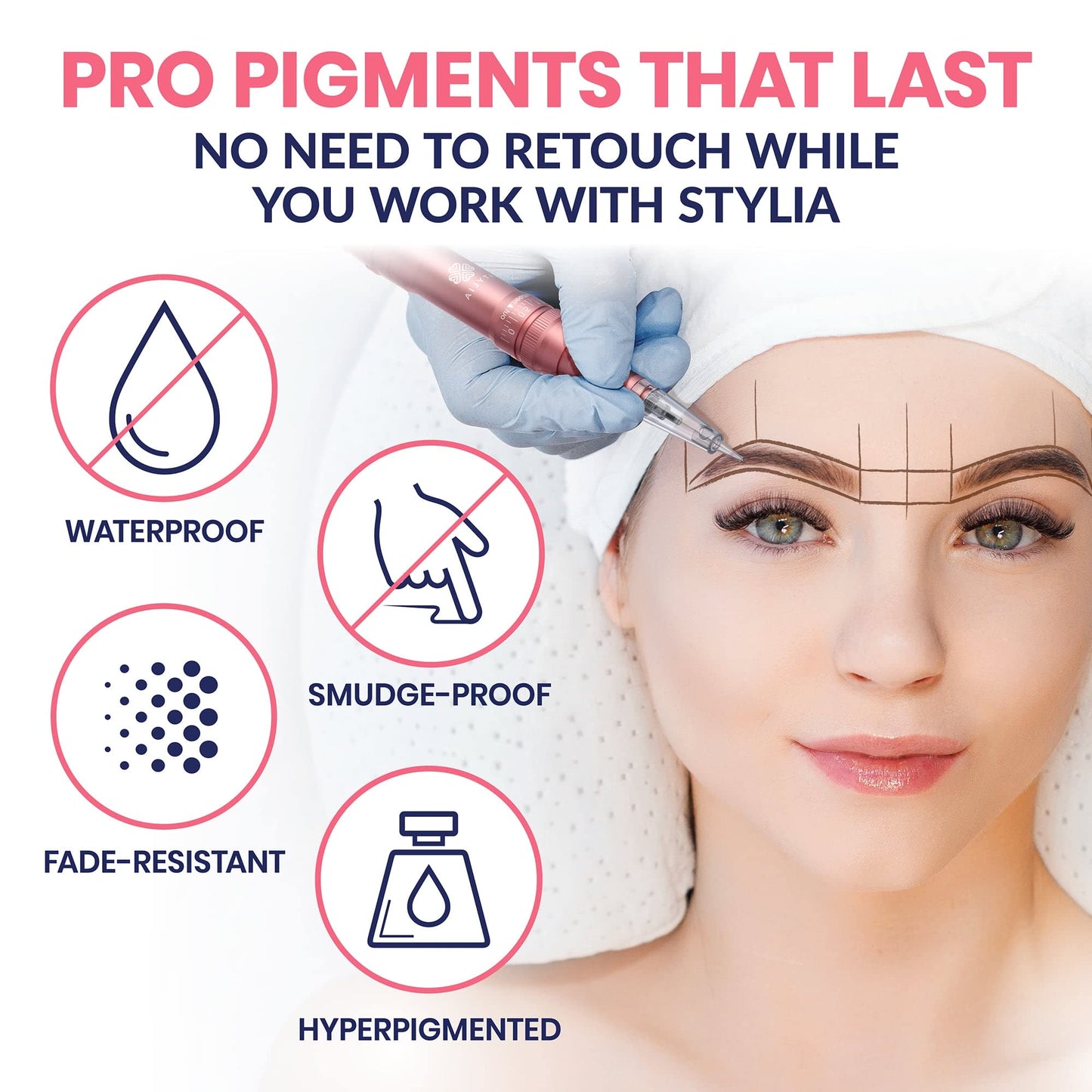 Stylia Waterproof Eyebrow Pencils for Women – 12pc Dark Brown, Long-Lasting Brow Pencil & Sharpener