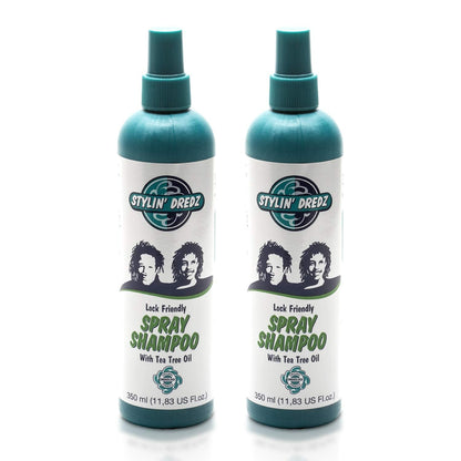 Stylin Dredz Spray Shampoo – Residue-Free Dreadlock Cleanse with Tea Tree Oil (2 x 350 ml)