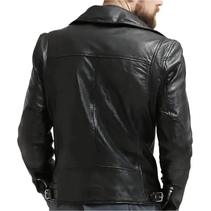 Men’s Black Leather Motorcycle Jacket