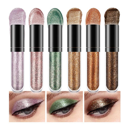 SUAKE 6-Color Waterproof Liquid Glitter Eyeshadow & Eyeliner Kit – Long-Wearing Eye Makeup Set