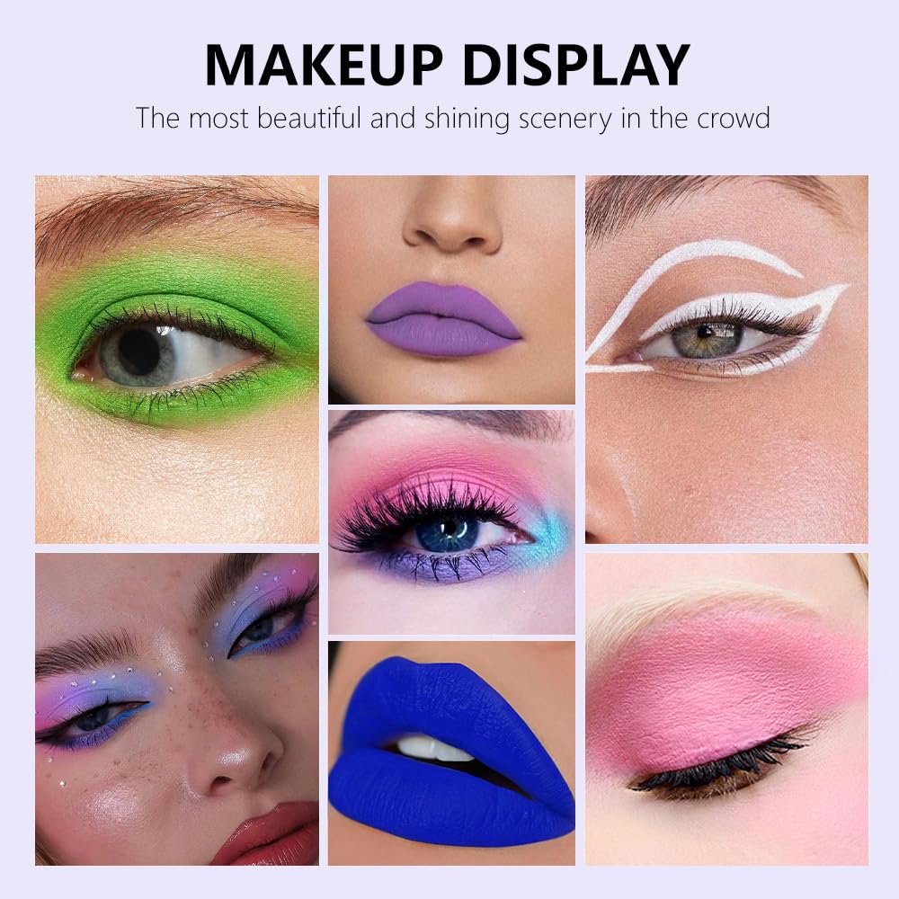 SUAKE 6Pcs Matte Colorful Liquid Eyeshadow Set – White, Pink, Green, Blue, Purple, Dark Blue | Waterproof & Long-Lasting