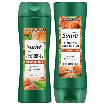 Suave Almond & Shea Butter Moisturizing Shampoo & Conditioner Set – 12.6 oz
