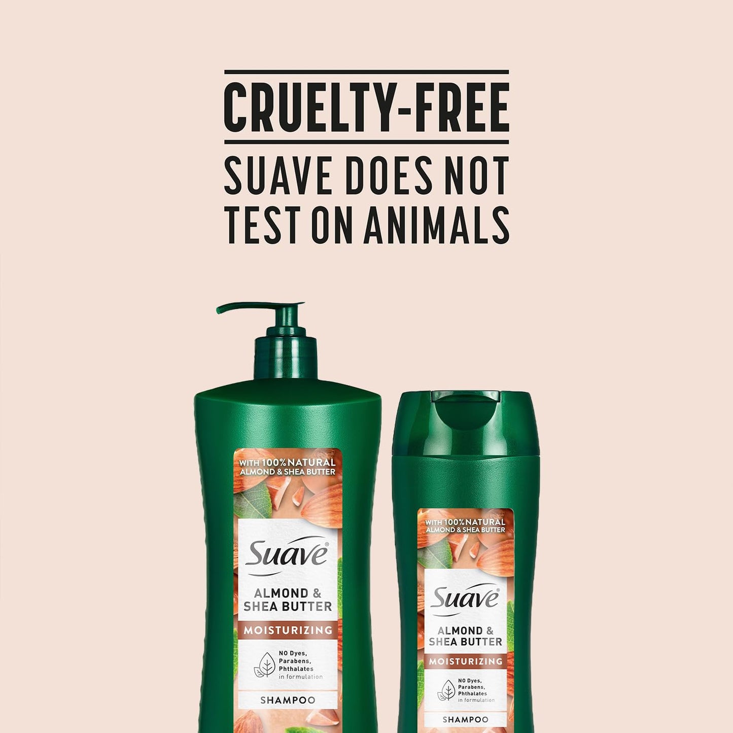 Suave Almond Shea Butter Moisturizing Shampoo – 2-Size Bundle, Clarifies & Replenishes Dry Hair