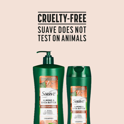 Suave Almond Shea Butter Moisturizing Shampoo – 2-Size Bundle, Clarifies & Replenishes Dry Hair