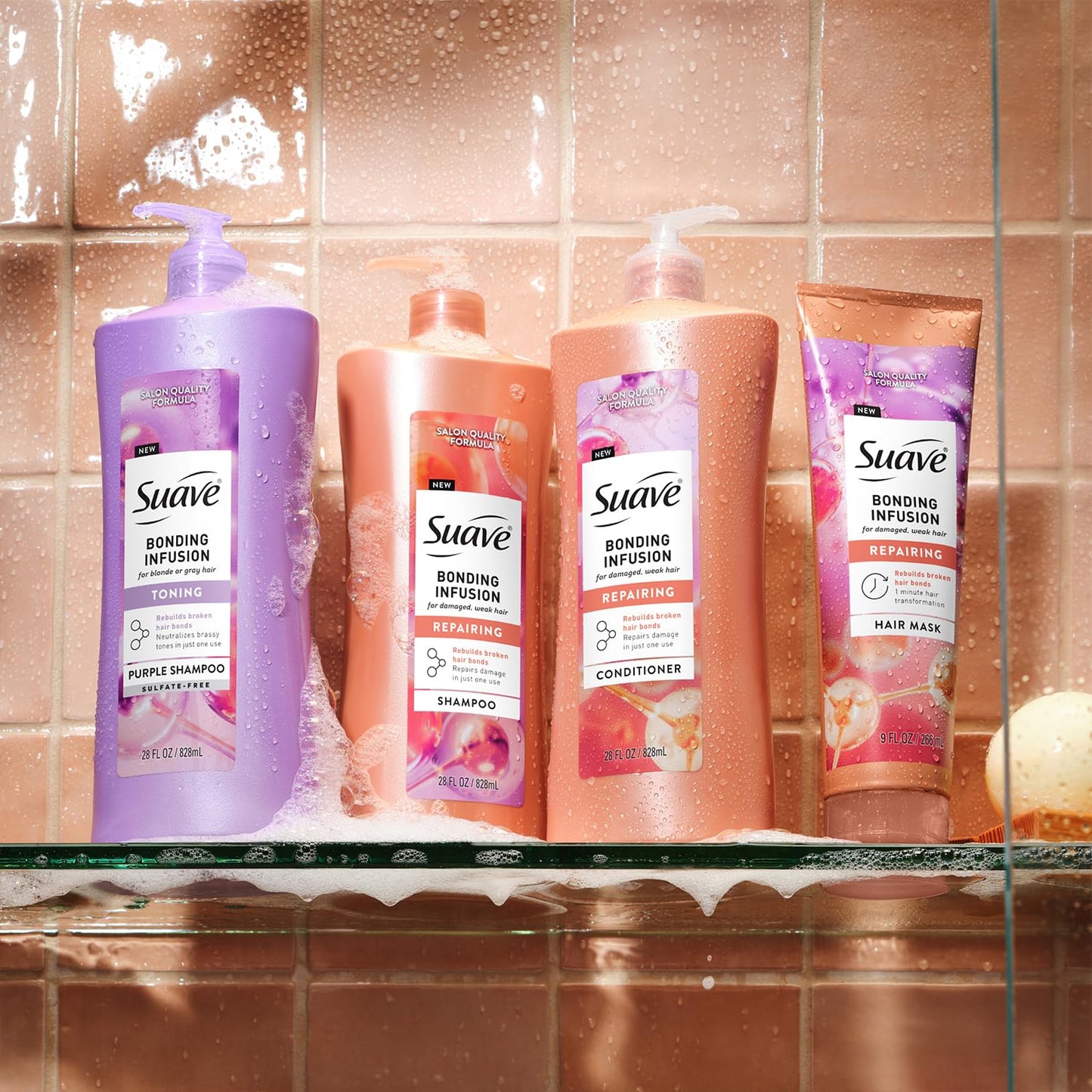 Suave Bonding Infusion Shampoo, Conditioner & Hair Mask – 3-Piece Restorative Set
