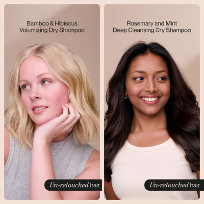 Suave Dry Shampoo Spray Variety 2-Pack – Invigorating Rosemary & Mint + Volumizing Bamboo & Hibiscus, 4.3 oz ea