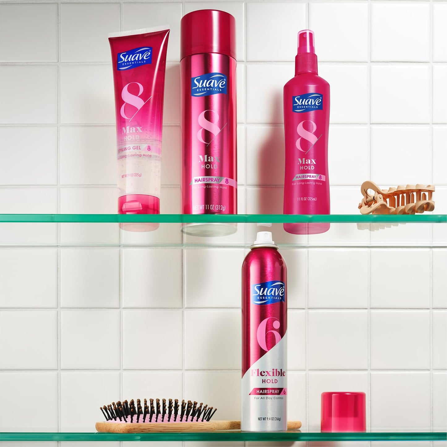 Suave Max Hold Hairspray 2-Pack – Unscented & Scented, 11 oz Each