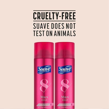 Suave+ Max Hold Hairspray Bundle — Scented & Unscented, 11 oz Each (4-Piece Set) | Cruelty-Free