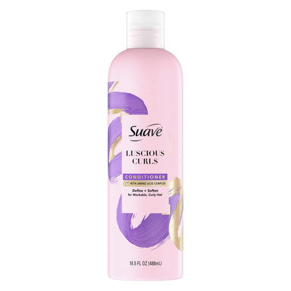 Suave Luscious Curls Conditioner with Amino Acid Complex — Moisturizes and Defines Curly Hair (16.5 fl oz)