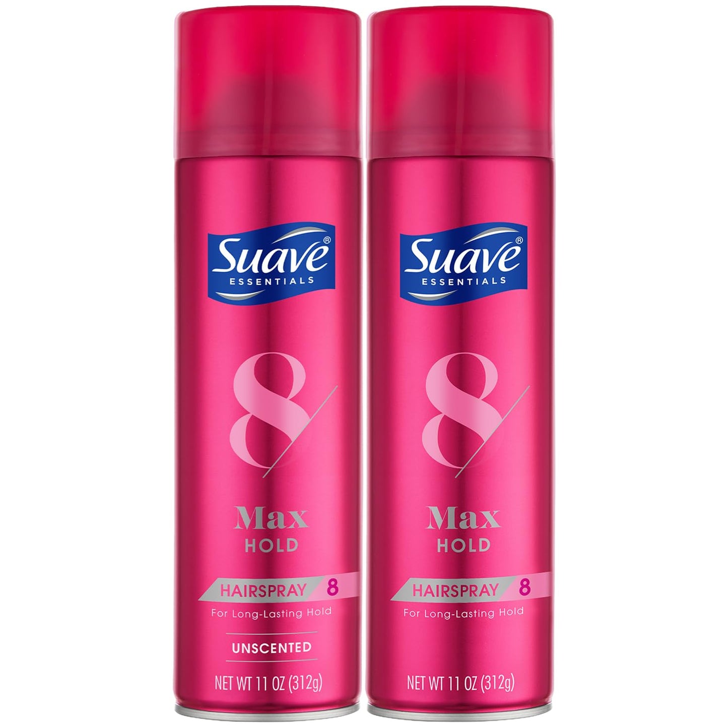 Suave Max Hold Hairspray 2-Pack – Unscented & Scented, 11 oz Each