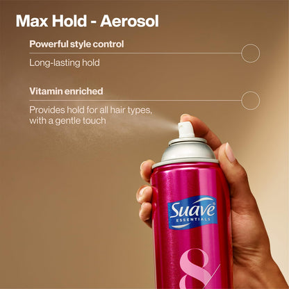 Suave+ Hairspray Max Hold Bundle – Unscented + Scented, 11 oz Each (2 Piece Set)