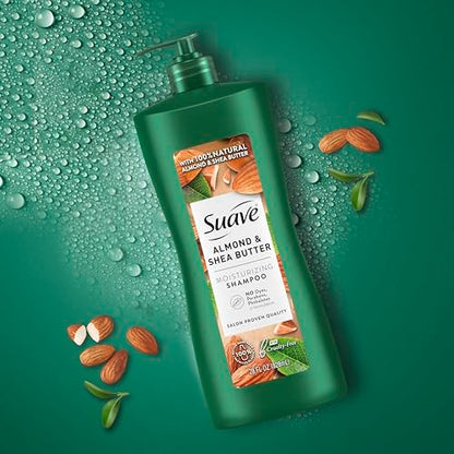 Suave Professionals Moisturizing Shampoo for Dry Hair – Almond & Shea Butter, Paraben-free & Dye-free, 28 oz (Pack of 4)