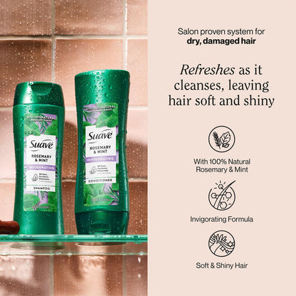 Suave Rosemary & Mint Shampoo & Conditioner Set – Invigorating 2-Piece, 12.6 oz Each