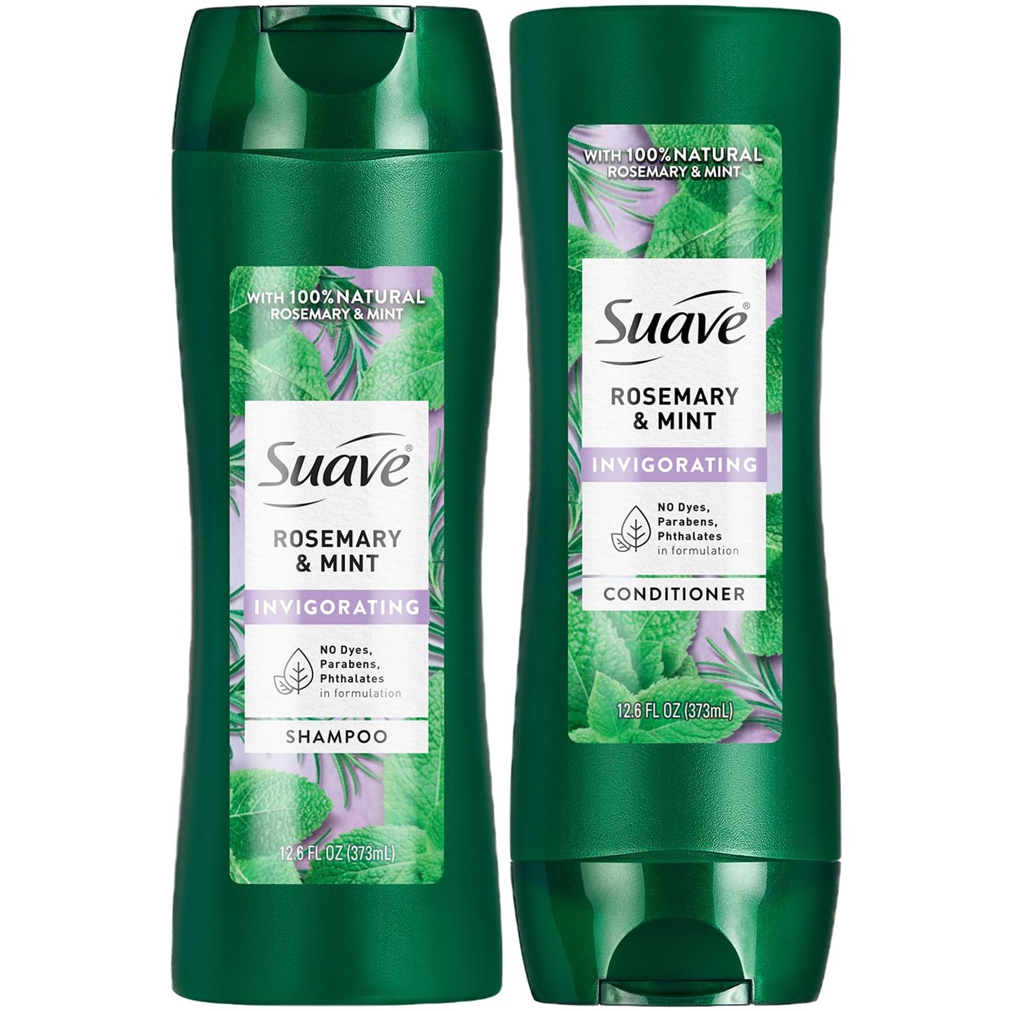 Suave Rosemary & Mint Shampoo & Conditioner Set – Invigorating 2-Piece, 12.6 oz Each