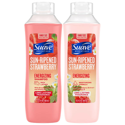 Suave Sun-Ripened Strawberry Shampoo & Conditioner Set – Energizing Formula, 22.5 oz Each (2-Piece)