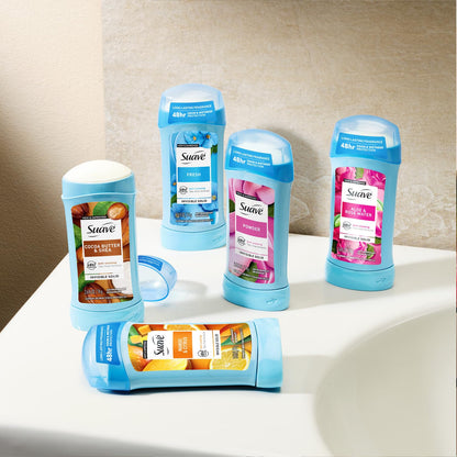 Suave Antiperspirant Deodorant 3-Pack – Tropical Paradise, Mango & Citrus, Everlasting Sunshine