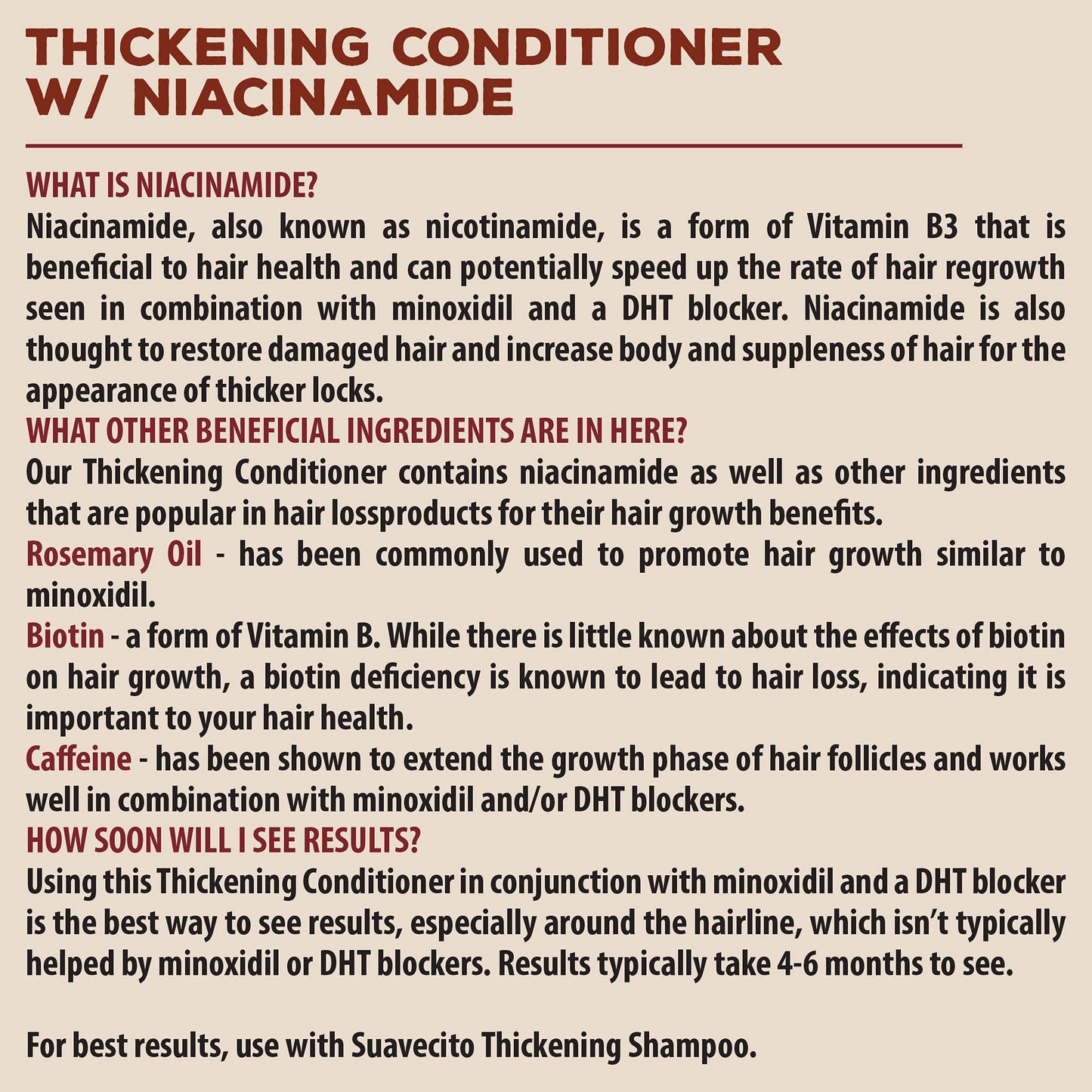 Suavecito Hair Thickening Conditioner with Niacinamide & Caffeine