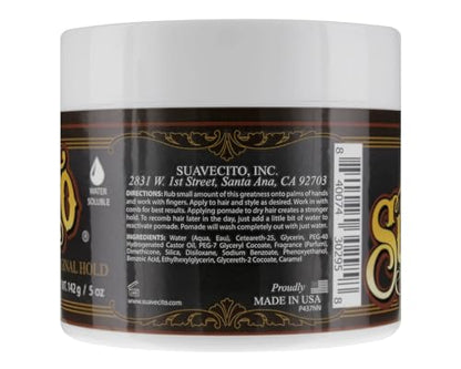 Suavecito Pomade Original Hold – 5 oz, Water-Based, Medium Shine, Easy Wash Out