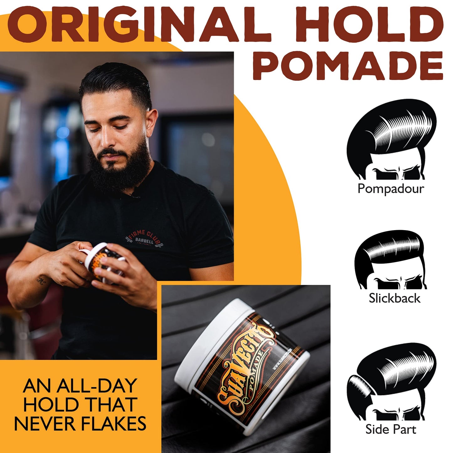 Suavecito Pomade Original Hold – 5 oz, Water-Based, Medium Shine, Easy Wash Out
