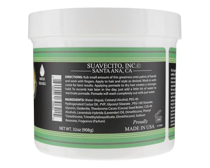 Suavecito Pomade Matte – Shine-Free, Medium Hold, 32 oz Tub