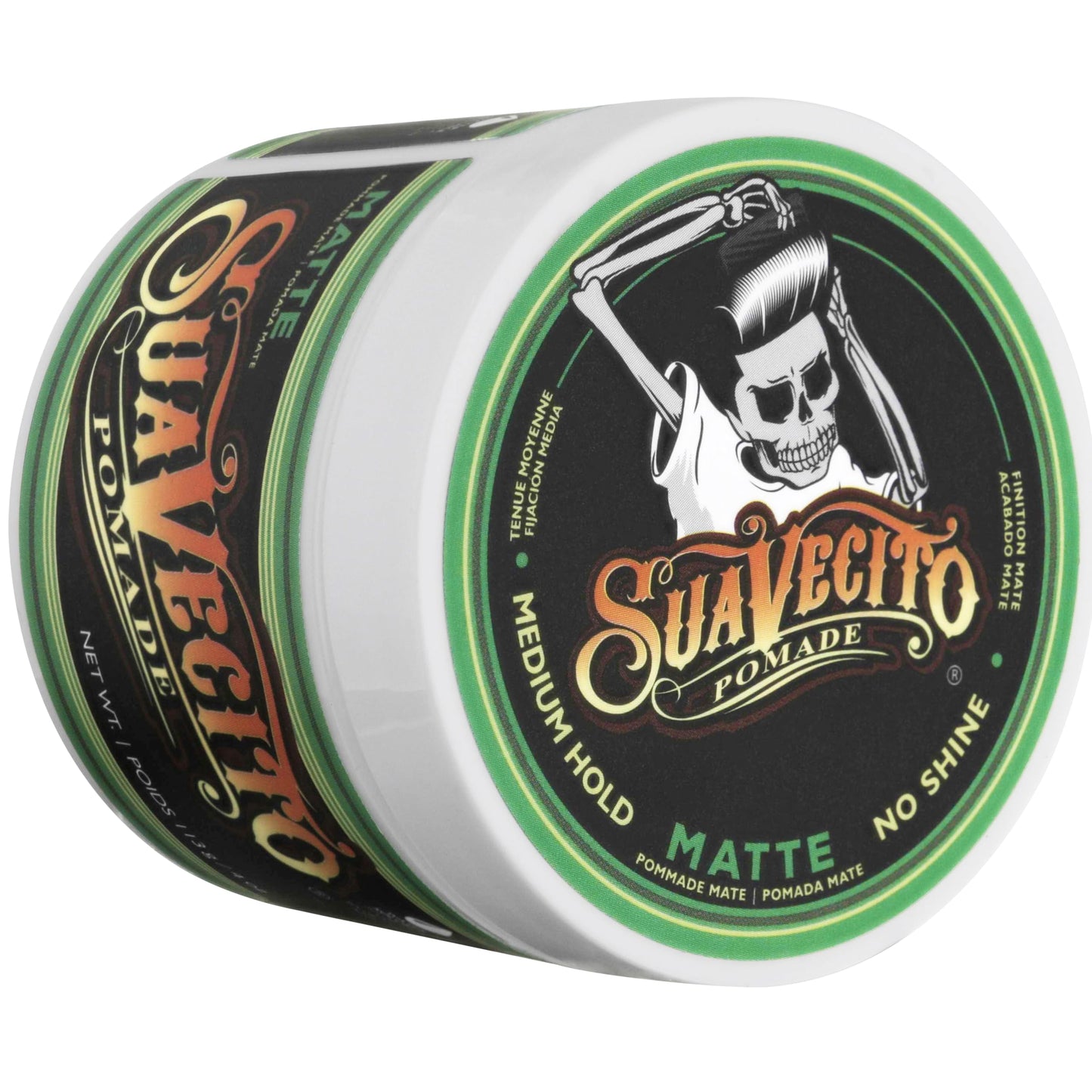 Suavecito Matte Pomade No Shine – 4 oz, 2 Pack | Medium Hold Matte Hair Paste for Men