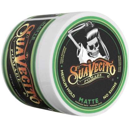 Suavecito Matte Pomade No Shine – 4 oz, 2 Pack | Medium Hold Matte Hair Paste for Men