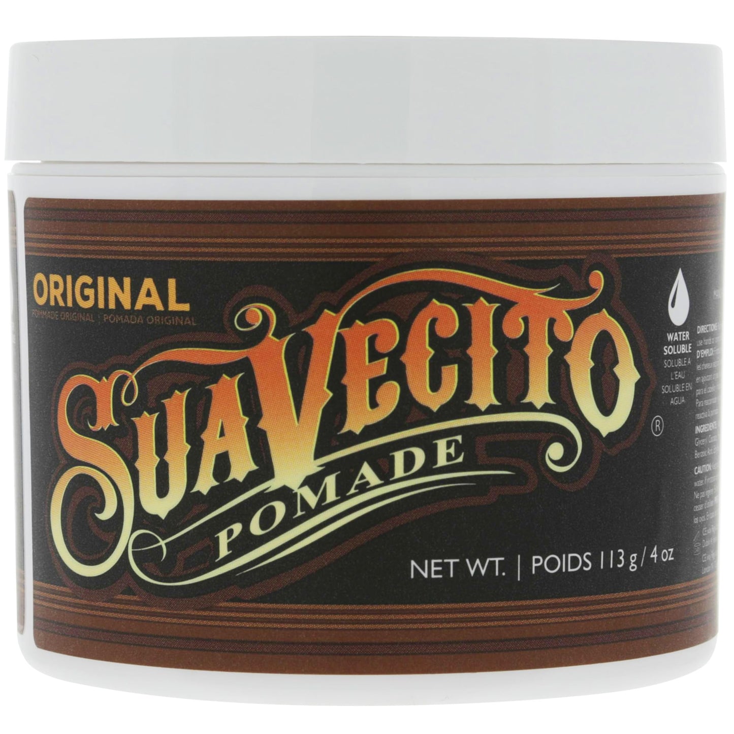 Suavecito Original Pomade – Medium Hold, Water-Based, 8 oz, 2-Pack
