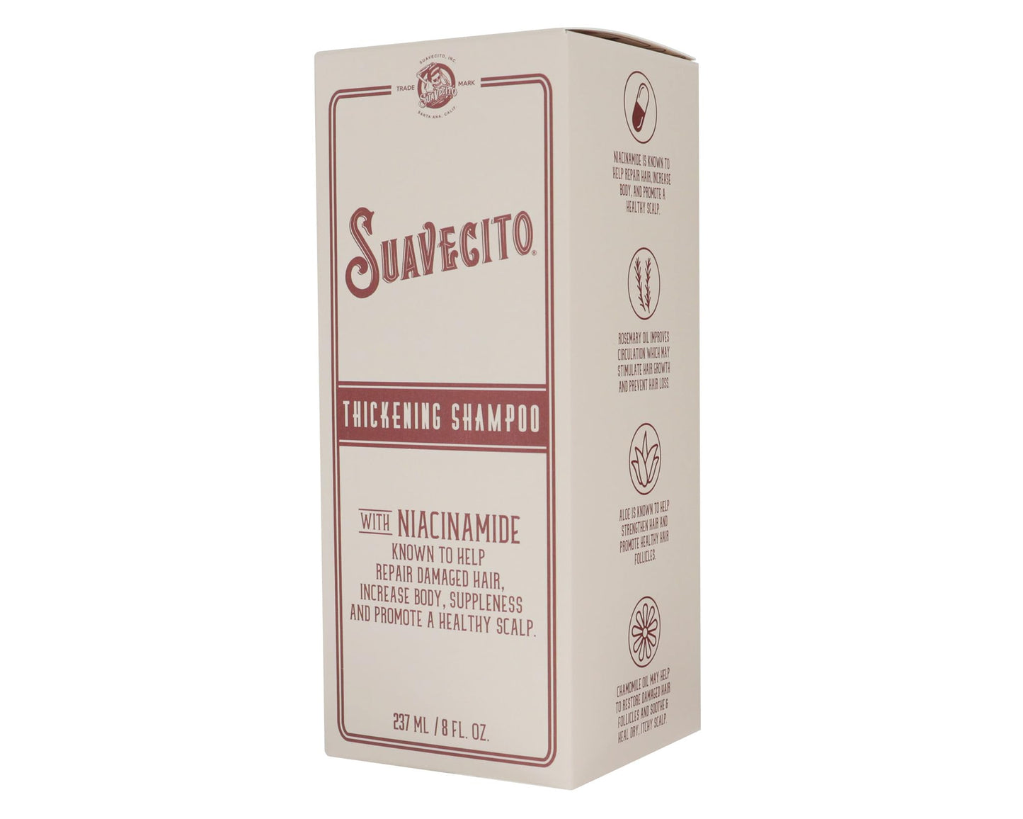 Suavecito Hair Thickening Shampoo with Niacinamide – Vitamin B3 for Thinning Hair