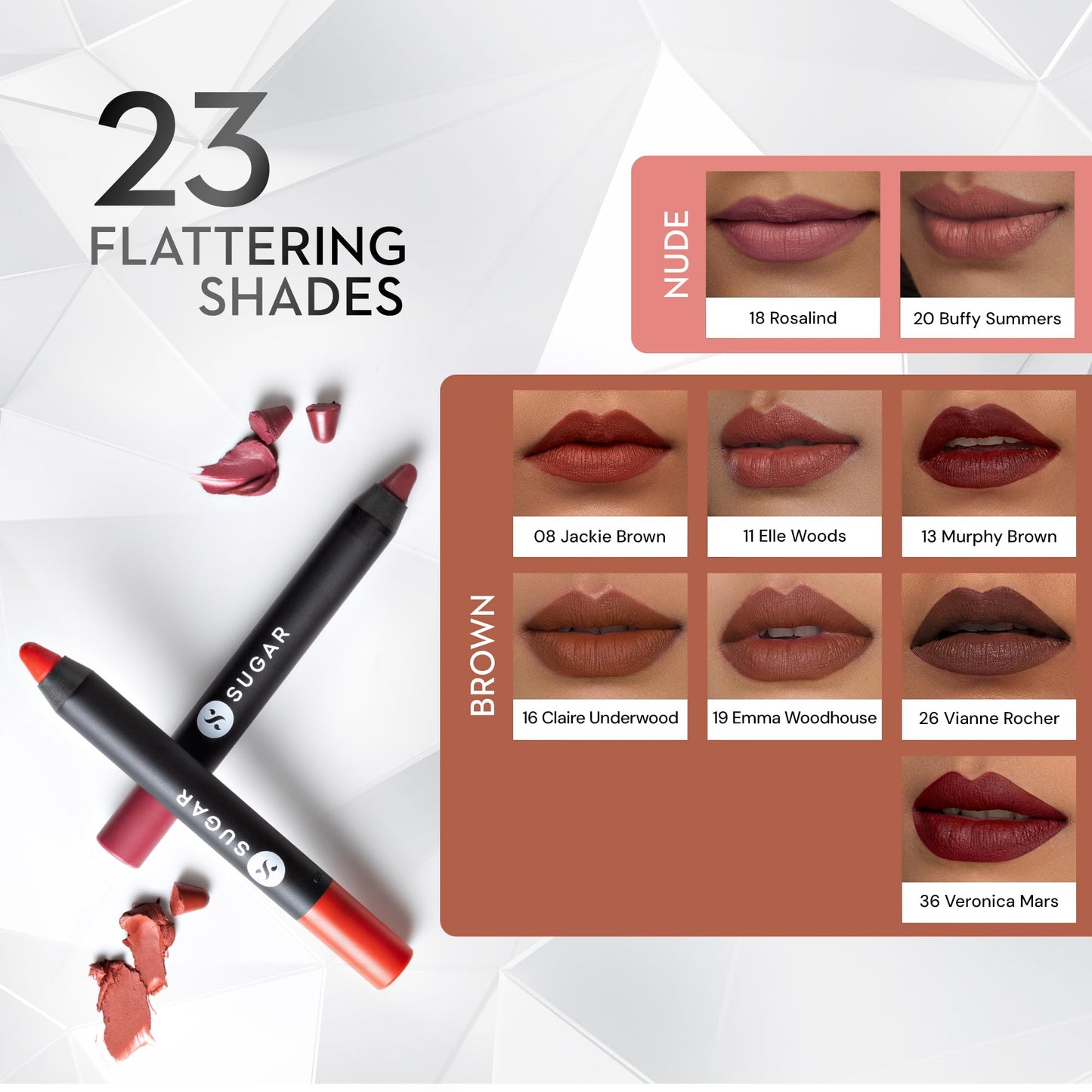 SUGAR Matte as Hell Crayon Lipstick Rosalind – 8+ Hour Wear, 2.8 g