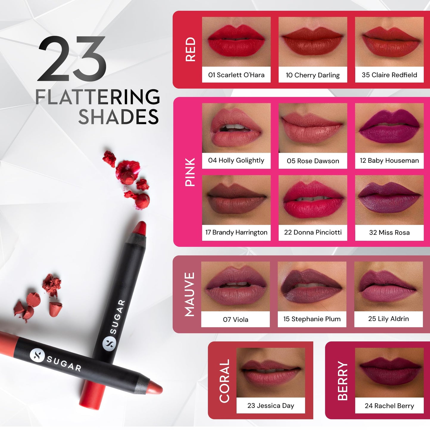 SUGAR Cosmetics Matte as Hell Crayon Lipstick – 8+ Hour Wear, Sharpener Included, 2.8 g, Shade 35 Claire Redfield