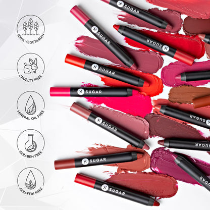 SUGAR Matte as Hell Crayon Lipstick Rosalind – 8+ Hour Wear, 2.8 g
