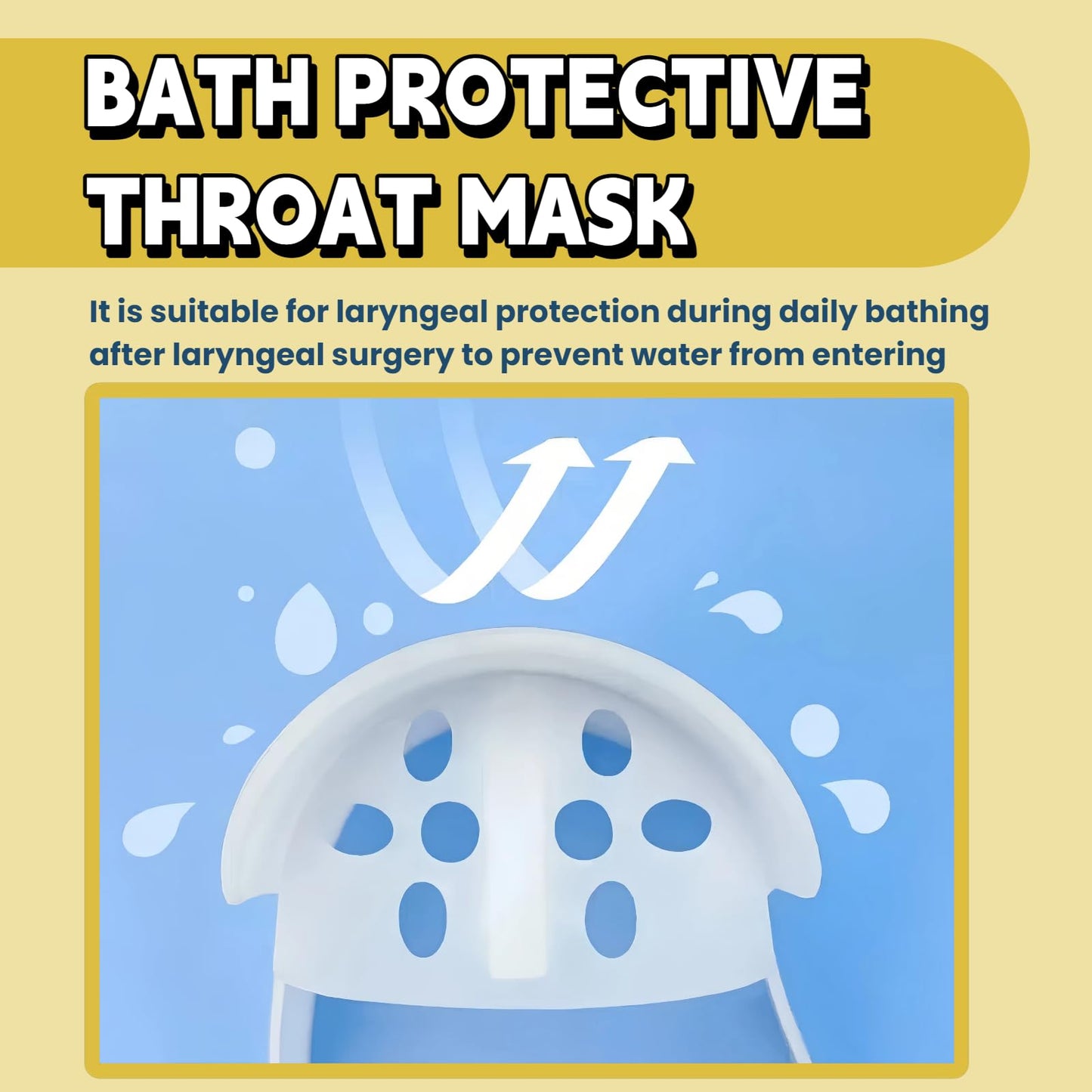 Sulieschen Stoma Guard Tracheostomy Shower Cover – Waterproof Silicone Neck Protection, Adjustable Fit