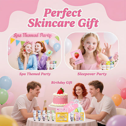 Sulily 90Pcs Spa Skincare Set for Kids & Women — Home Spa Party Kit