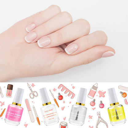 SULLMAR 4in1 Nail Care Kit – Nail Hardener, Calcium Primer & Cuticle Oil