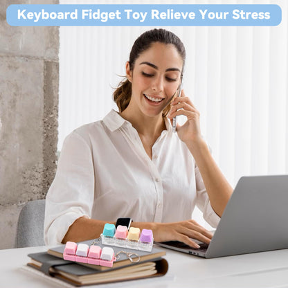 Sumgsn 2 Pcs Creamy Keyboard Fidget Toy – 4 Keys Cute Clicker Keyboard Fidget for Adults, Focus and Relaxation
