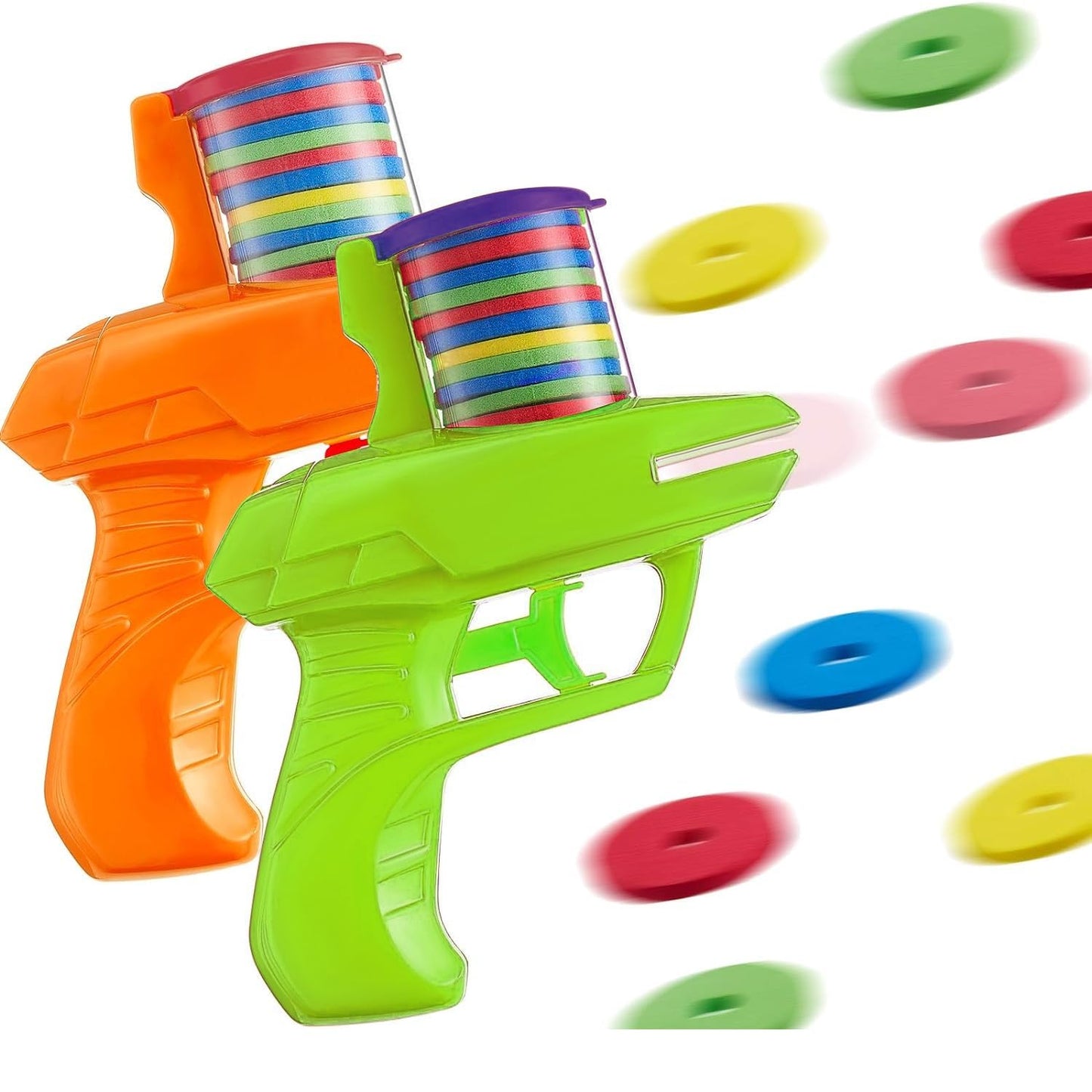 Sumind 2 Pcs Foam Disc Shooter Zip Shot Launcher — Outdoor Fun for Family & Friends