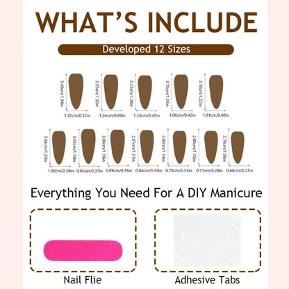 SUMINGGO 24Pcs Press On Nails | Medium Almond, Leopard Bowknot Design, Reusable Full-Cover Nails