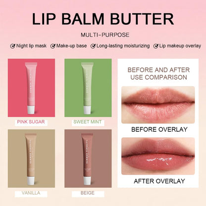Summer Ferenity 4 PCS Lip Butter Balm – Ultra-Hydrating, Sheer-Tinted Lip Care, 0.5 Fl Oz Each (Pack of 4)