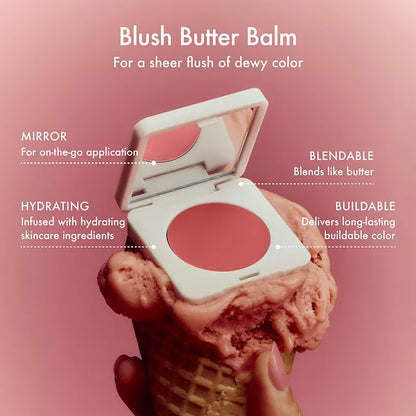 Summer Fridays Blush Butter Balm - Hydrating Cream Blush with Hyaluronic Acid & Ceramides in Soft Strawberry