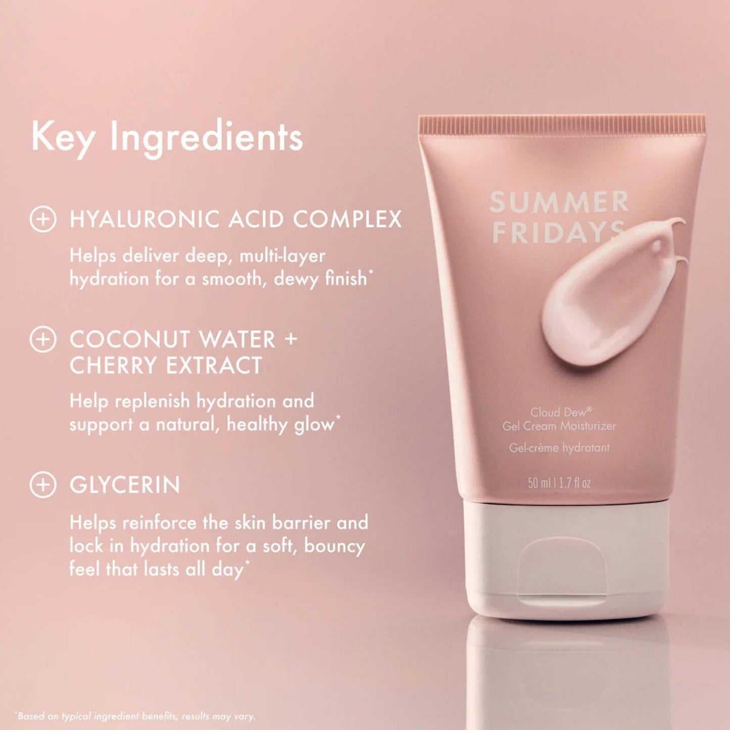Summer Fridays Cloud Dew Gel Cream Moisturizer | Lightweight Hydration with Hyaluronic Acid & Ceramides