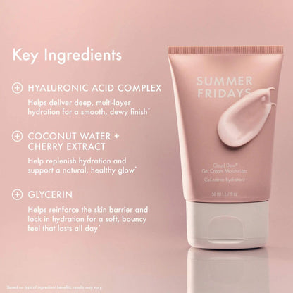 Summer Fridays Cloud Dew Gel Cream Moisturizer | Lightweight Hydration with Hyaluronic Acid & Ceramides